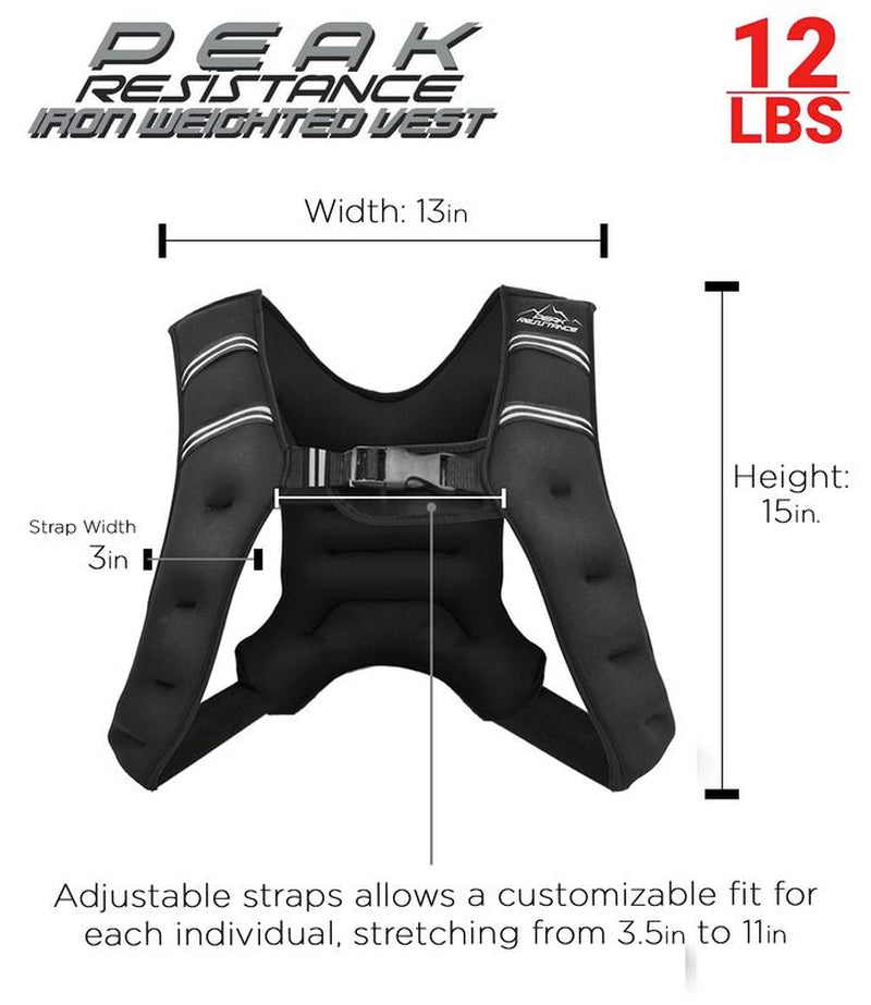 Aduro Sport Weighted Vest Workout Equipment, 4Lbs/6Lbs/12Lbs/20Lbs/25Lbs Body Weight Vest for Men, Women, Kids (12 Pounds (5.44 KG))