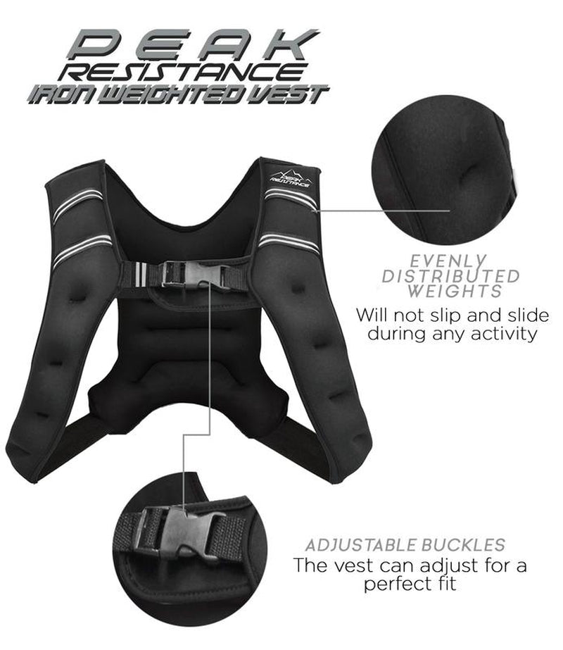 Aduro Sport Weighted Vest Workout Equipment, 4Lbs/6Lbs/12Lbs/20Lbs/25Lbs Body Weight Vest for Men, Women, Kids (12 Pounds (5.44 KG))