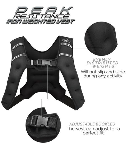 Aduro Sport Weighted Vest Workout Equipment, 4Lbs/6Lbs/12Lbs/20Lbs/25Lbs Body Weight Vest for Men, Women, Kids (12 Pounds (5.44 KG))