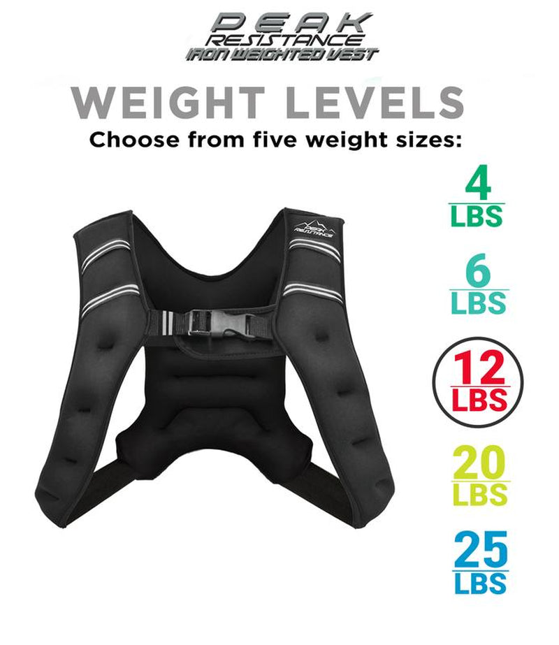 Aduro Sport Weighted Vest Workout Equipment, 4Lbs/6Lbs/12Lbs/20Lbs/25Lbs Body Weight Vest for Men, Women, Kids (12 Pounds (5.44 KG))