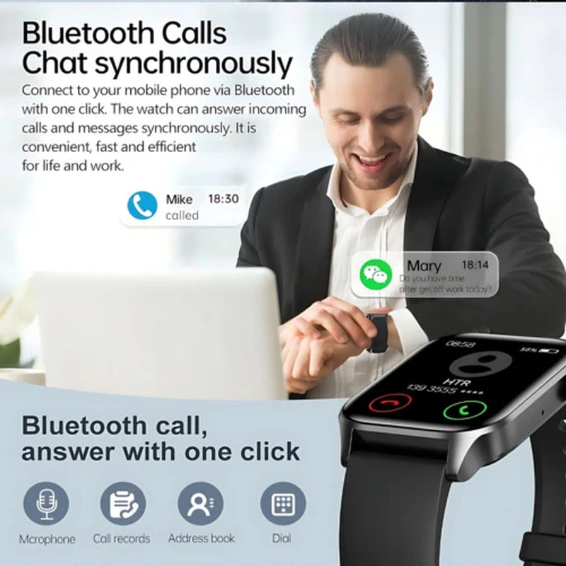 Smart Watch Fitness Tracker Heart Rate for Android Waterproof