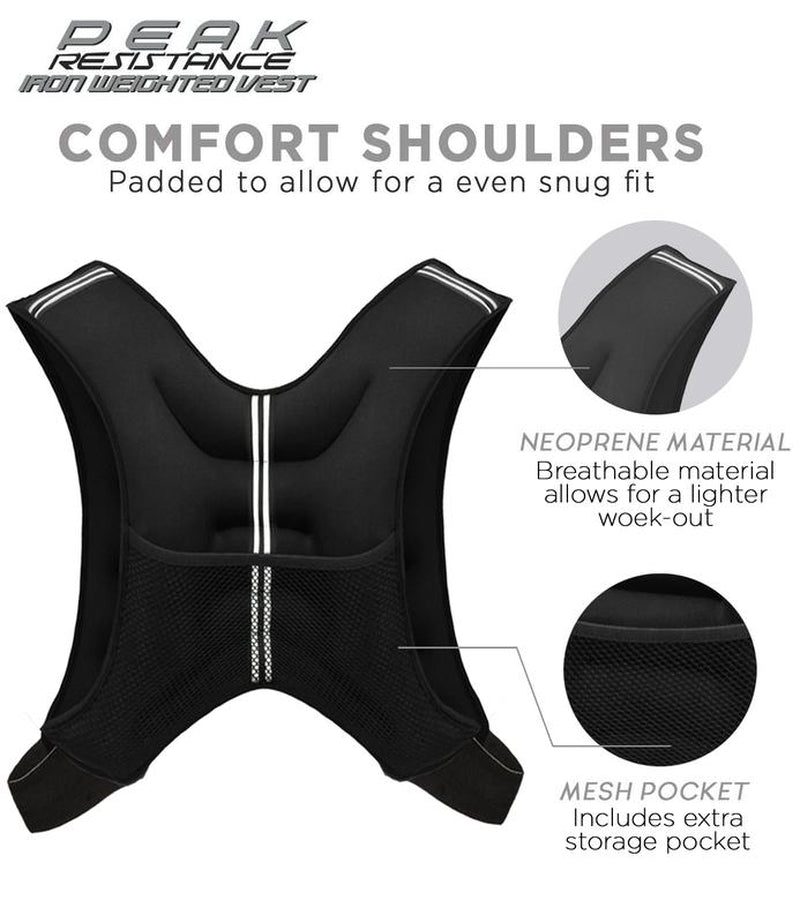 Aduro Sport Weighted Vest Workout Equipment, 4Lbs/6Lbs/12Lbs/20Lbs/25Lbs Body Weight Vest for Men, Women, Kids (12 Pounds (5.44 KG))